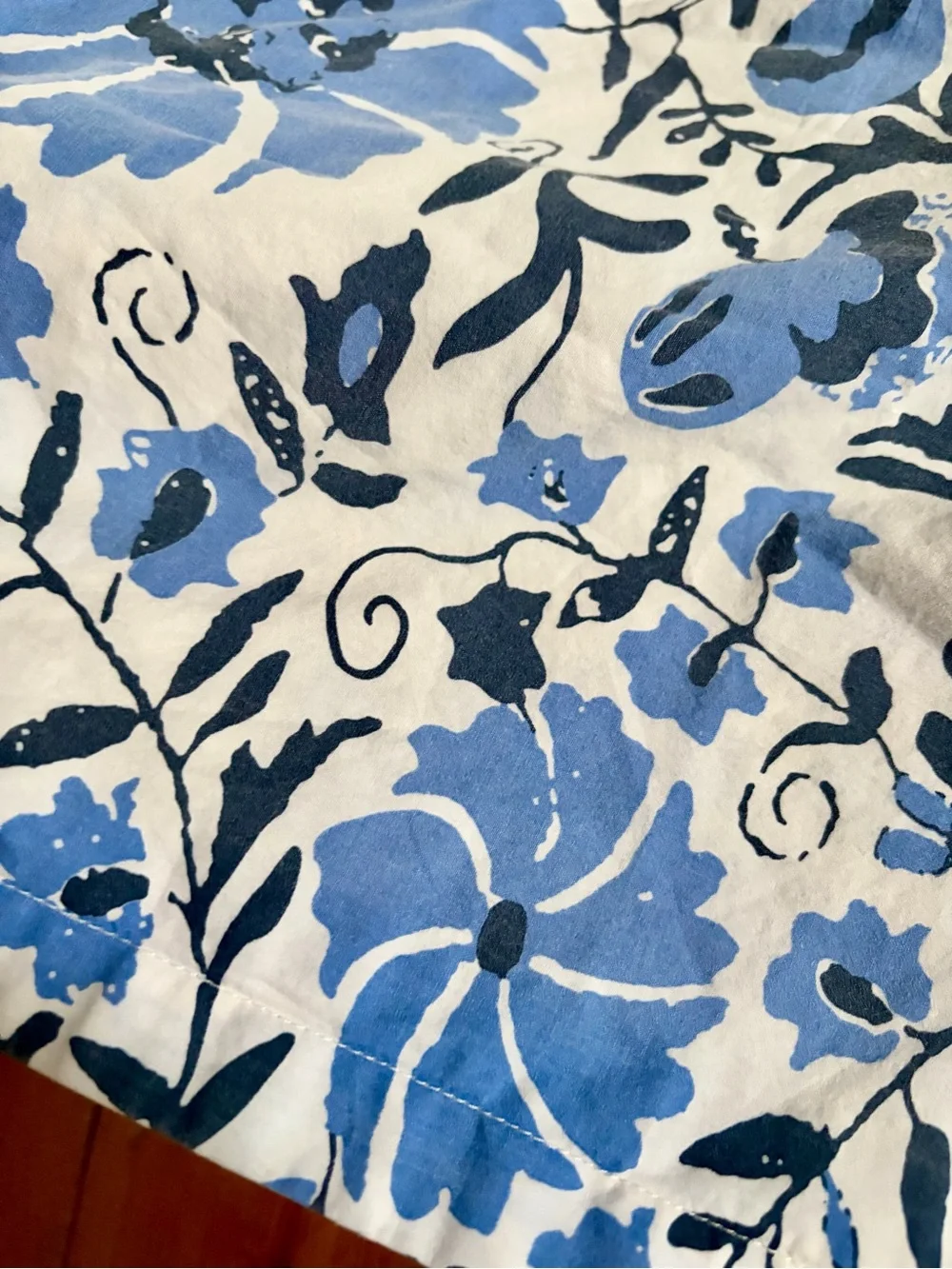 John Robshaw Zoya Azure Queen Duvet Cover + King Sham Organic Cotton